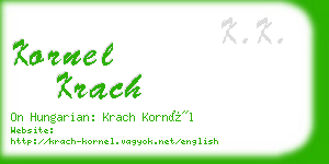 kornel krach business card